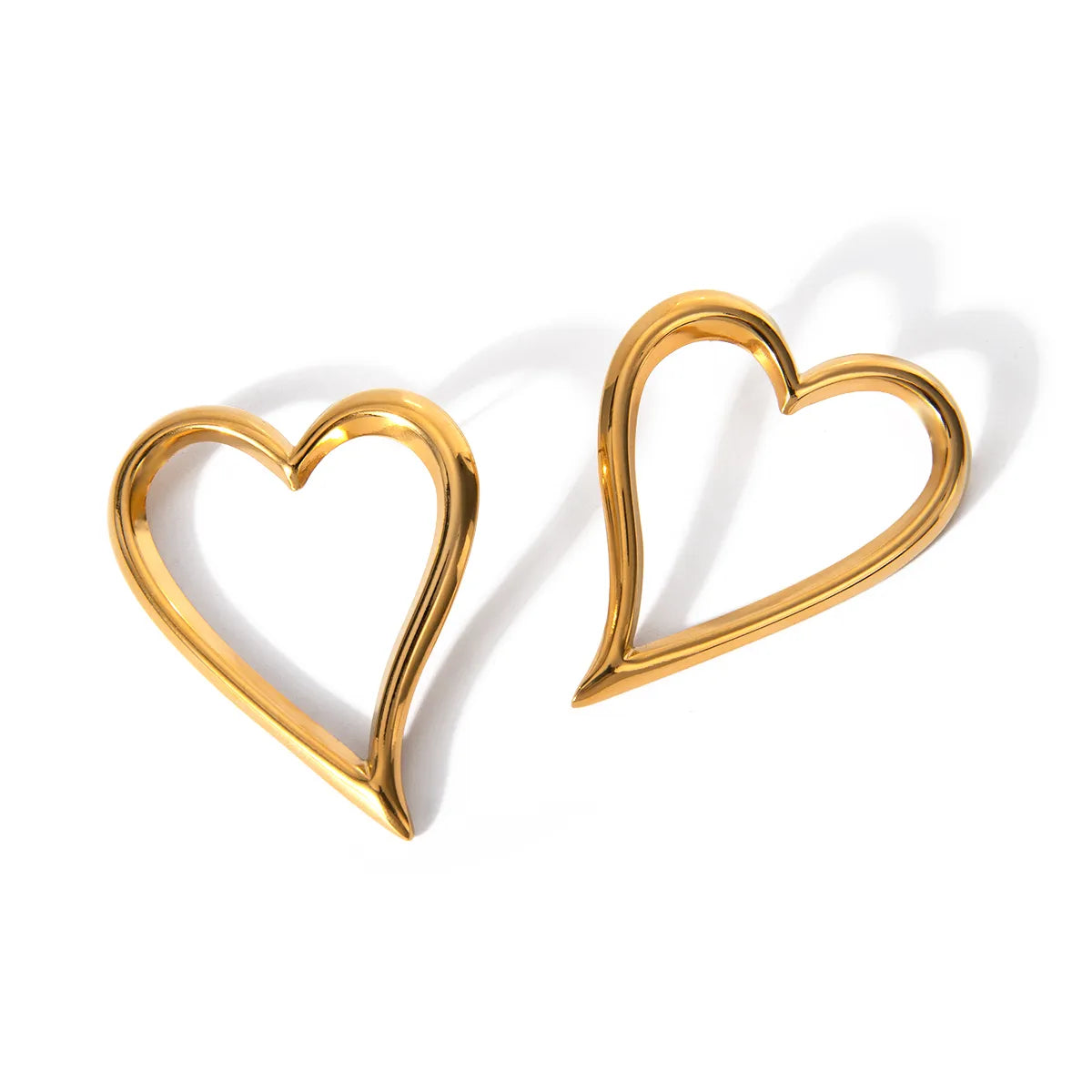 304 Stainless Steel 18K Gold Plated IG Style Basic Classic Style Plating Heart Shape Earrings Necklace