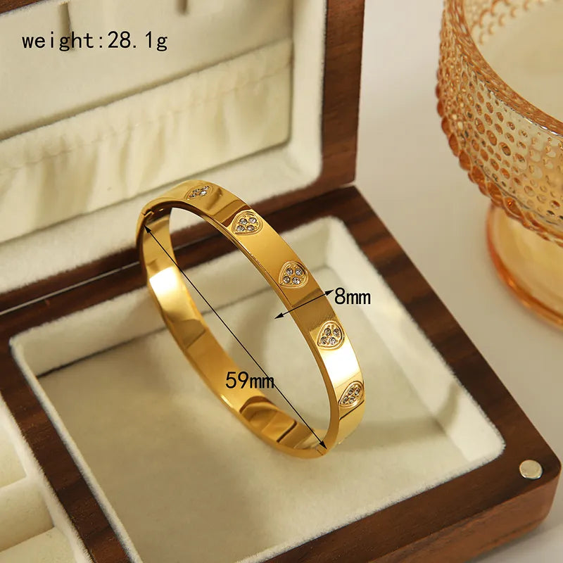 IG Style Casual Simple Style Enamel Inlay Water Droplets Flower Zircon Bangle