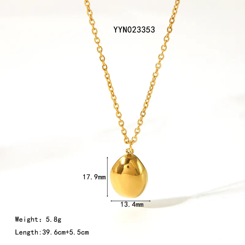 304 Stainless Steel 18K Gold Plated IG Style Classic Style Polishing Plating Irregular Solid Color Earrings Necklace