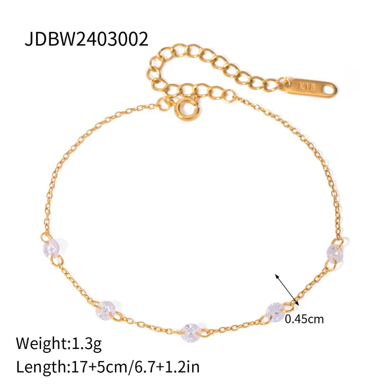 304 Stainless Steel 18K Gold Plated IG Style Simple Style Classic Style Plating Solid Color Bracelets