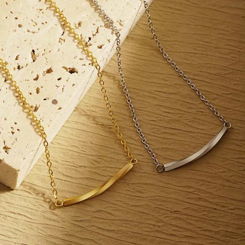 304 Stainless Steel 18K Gold Plated IG Style Simple Style Irregular Solid Color Necklace