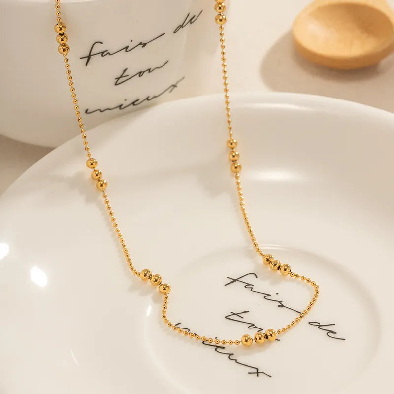 304 Stainless Steel 18K Gold Plated IG Style Simple Style Plating Solid Color Necklace