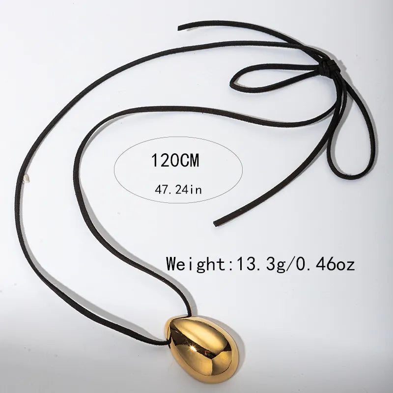 v304 Stainless Steel Gold Plated Simple Style Commute Plating Water Droplets Pendant Necklace