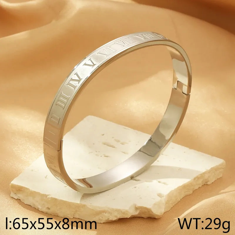 304 Stainless Steel Simple Style Solid Color Bangle