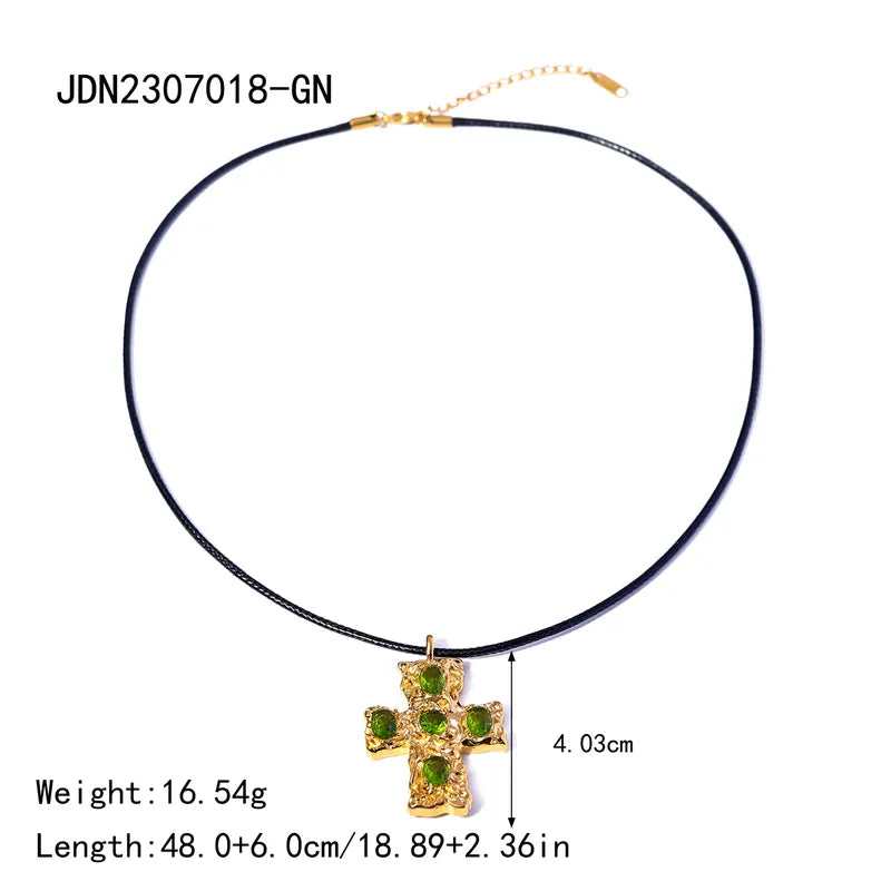 IG Style Modern Style Classic Style Inlay Cross Rhinestones Pendant Necklace