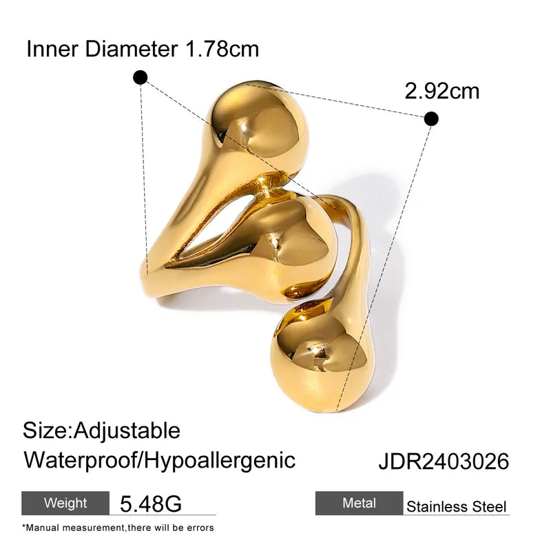 316 Stainless Steel 18K Gold Plated Simple Style Classic Style Plating Solid Color Rings