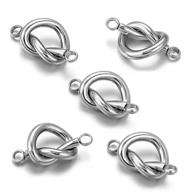 5 PCS/Package Stainless Steel Knot Jewelry Buckle Simple Style