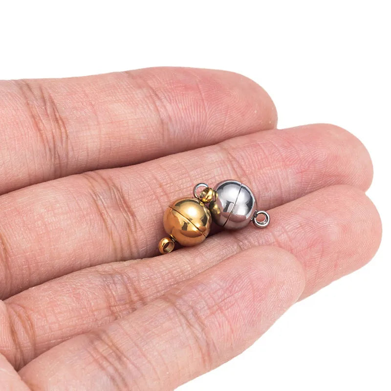 5 Sets Per Pack Diameter 10mm Diameter 6 Mm Diameter 8mm Hole 2~2.9mm 304 Stainless Steel 18K Gold Plated Solid Color Polished Connector