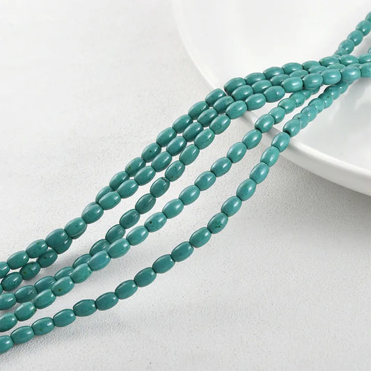 60 4.5*6.2mm Synthetic Turquoise Geometric Beads