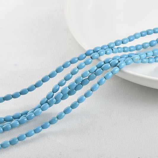 60 4.5*6.2mm Synthetic Turquoise Geometric Beads