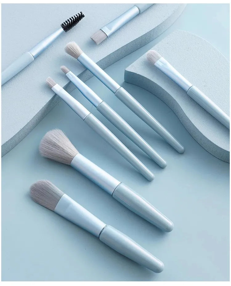 8 Mini Makeup Brushes Suit Morandi Matte Soft Hair Eye Shadow Brush Blush Brush Beginner Beauty Tools