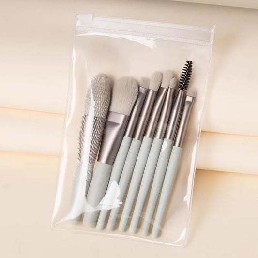 8 Mini Makeup Brushes Suit Morandi Matte Soft Hair Eye Shadow Brush Blush Brush Beginner Beauty Tools