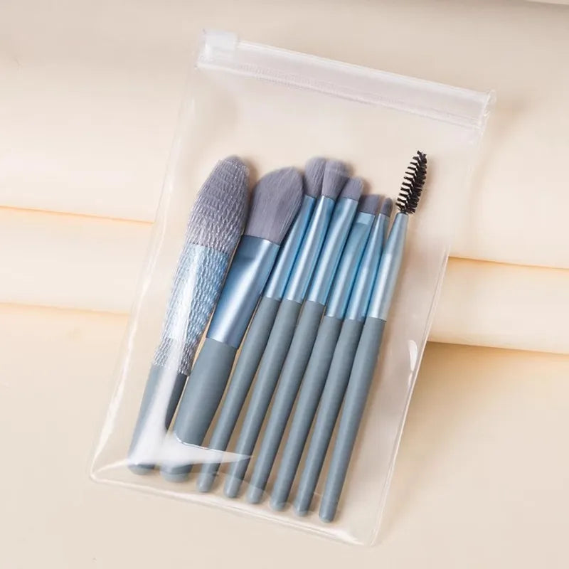 8 Mini Makeup Brushes Suit Morandi Matte Soft Hair Eye Shadow Brush Blush Brush Beginner Beauty Tools