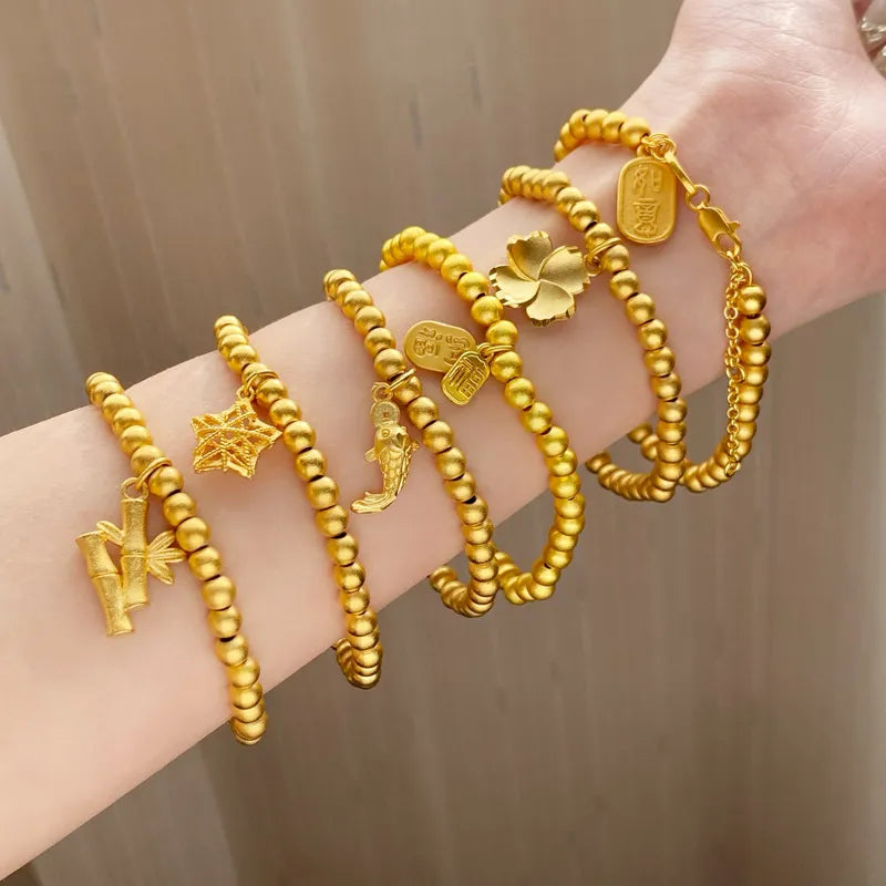 Alloy Copper Retro Plating Leaf Flower Bracelets