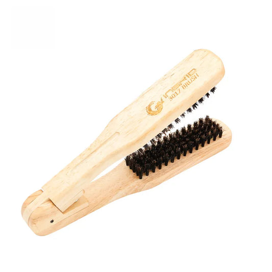 Amazon Hairdressing Splint Comb Styling Straightening Rubber Wooden Pig Bristle Hair Comb High Temperature Resistant V-shaped Splint Comb