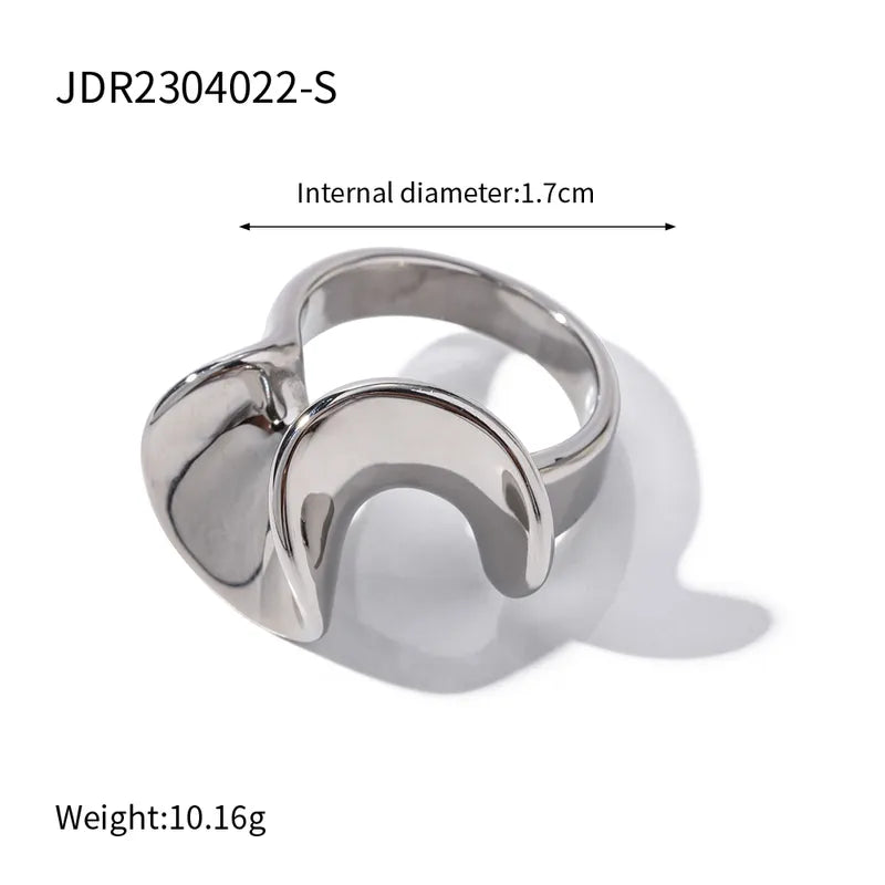 Artistic Irregular Stainless Steel Plating 18k Gold Plated Rings