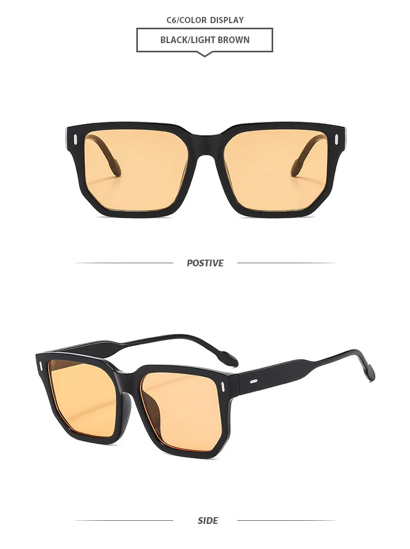 Basic Simple Style Classic Style Geometric Ac Square Full Frame Women's Sunglasses