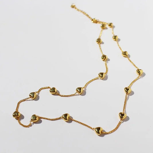 Brass 24K Gold Plated Heart Shape Necklace