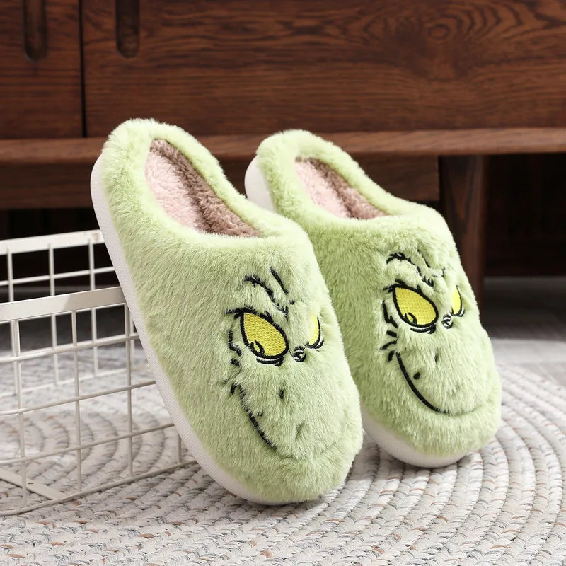 British Style Unisex Cartoon Round Toe Cotton Slippers