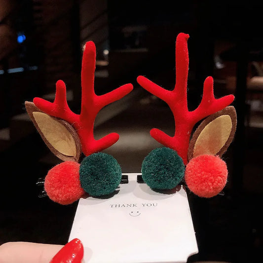 Cartoon Style Antlers Plastic Sequins Hair Clip 1 Pair