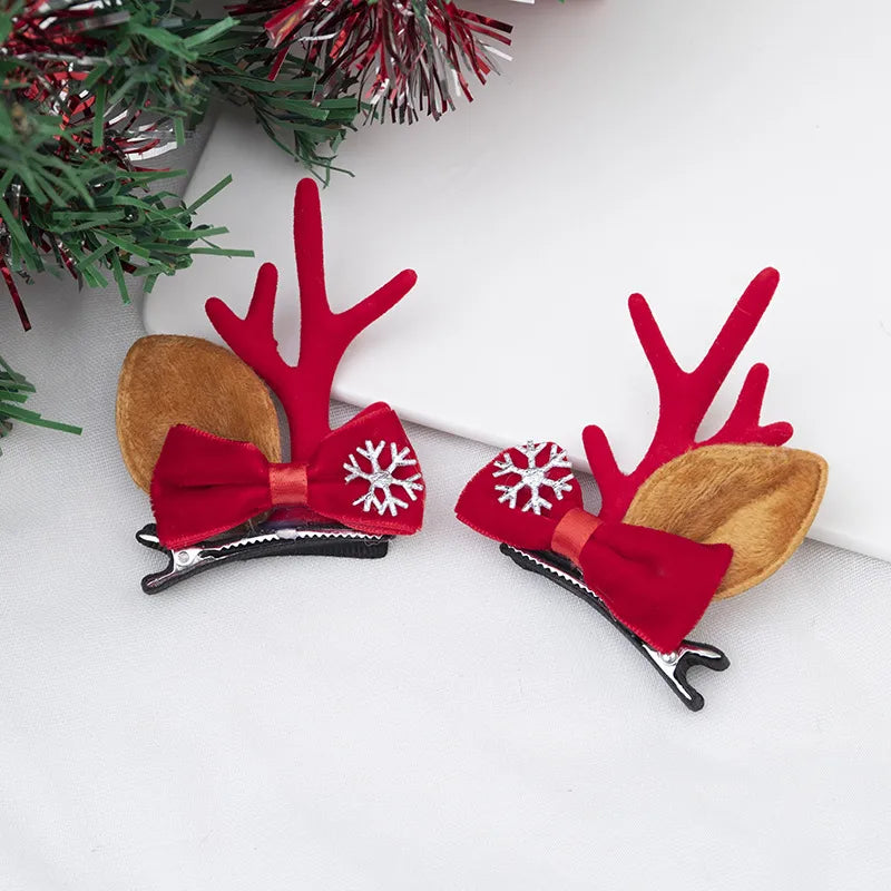 Cartoon Style Antlers Plastic Sequins Hair Clip 1 Pair