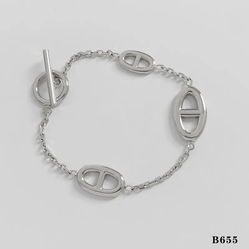 Casual Modern Style Pig Nose 304 Stainless Steel 16K Gold Plated White Gold Plated Gold Plated Bracelets In Bulk