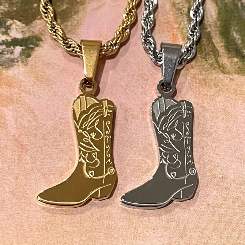 Casual Simple Style Boots 201 Stainless Steel 304 Stainless Steel 18K Gold Plated Unisex Pendant Necklace