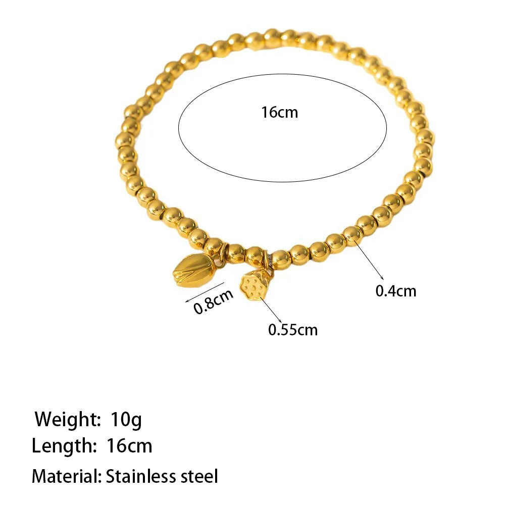 Casual Simple Style Commute Heart Shape 304 Stainless Steel Rubber Stone 18K Gold Plated Artificial Rhinestones Bracelets In Bulk