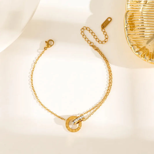 Casual Simple Style Flower Butterfly 304 Stainless Steel 18K Gold Plated Shell Bracelets In Bulk (