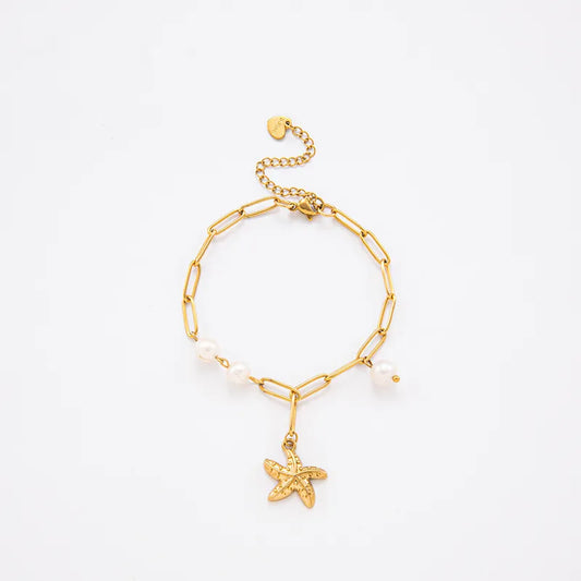 Casual Simple Style Letter Devil's Eye Starfish 304 Stainless Steel 18K Gold Plated Zircon Bracelets In Bulk