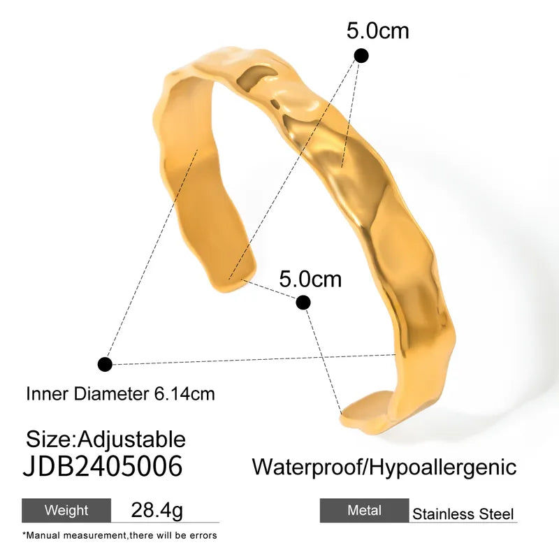 Casual Simple Style Solid Color Solid Color 316 Stainless Steel 18K Gold Plated Bangle In Bulk