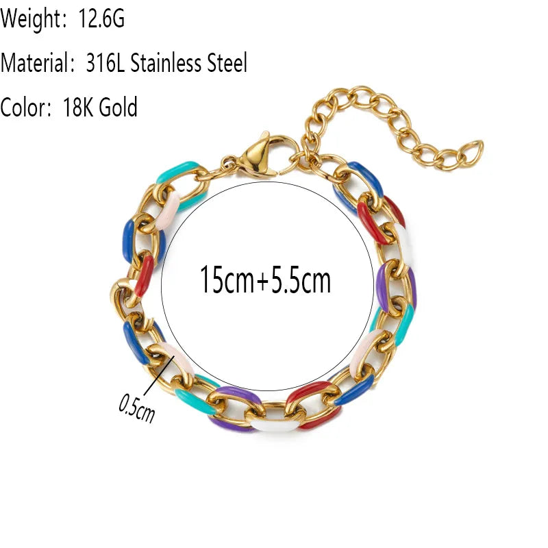 Casual Simple Style U Shape 316L Stainless Steel 18K Gold Plated Bracelets In Bulk