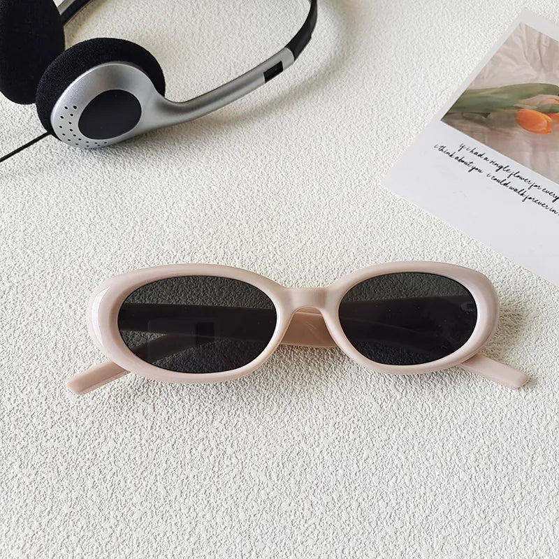 Casual Vacation Solid Color Pc Resin Oval Frame Full Frame Women's Sunglasses