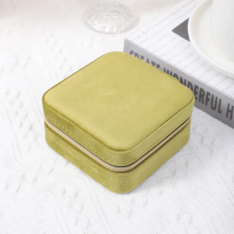 Classic Style Solid Color Flannel Jewelry Boxes