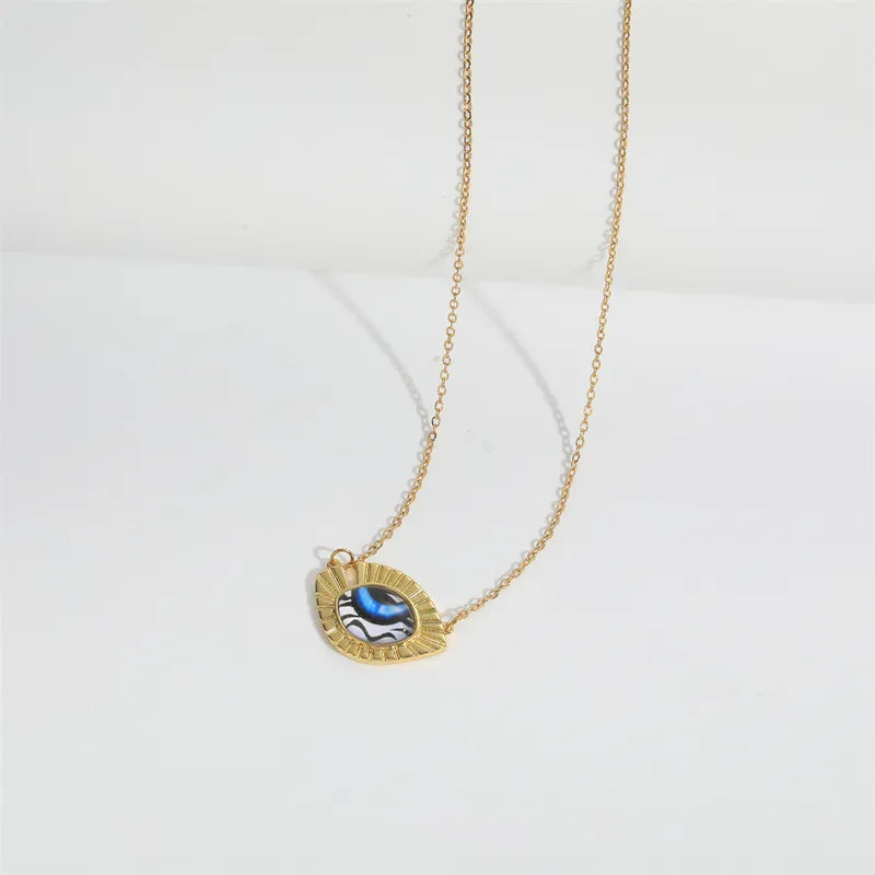 Copper 14K Gold Plated Devil's Eye Pendant Necklace