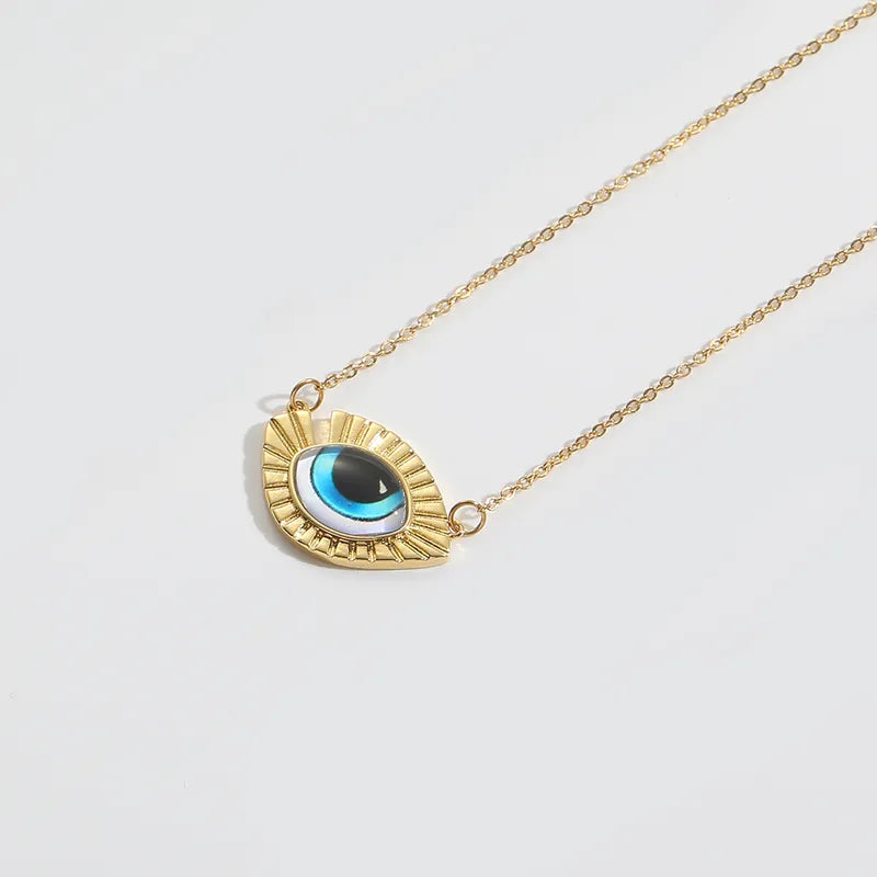 Copper 14K Gold Plated Devil's Eye Pendant Necklace