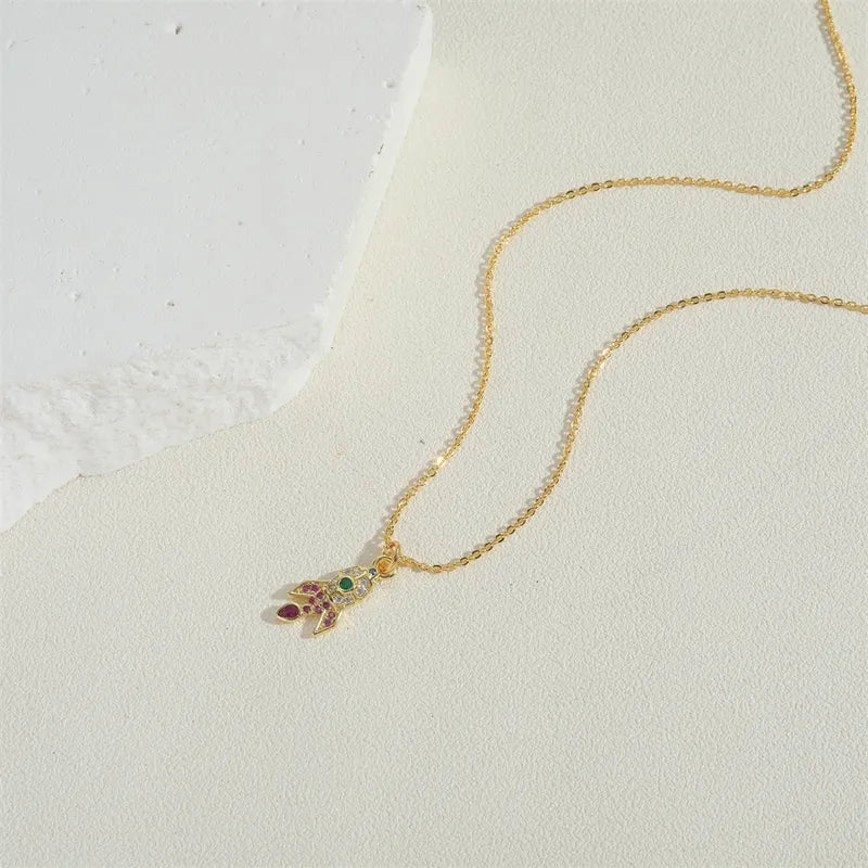 Vintage Style Simple Style Commute Fruit Shell Inlay Zircon Pendant Necklace