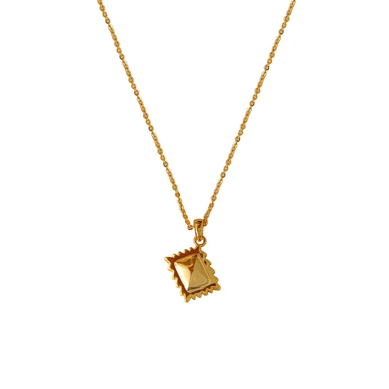 Copper 18K Gold Plated Candy Paper Pendant Necklace