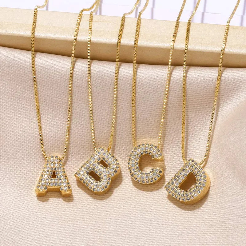 Copper 18K Gold Plated Modern Style Simple Style Plating Inlay Letter Zircon Pendant Necklace