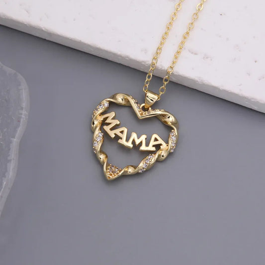 Gold Plated Simple Style Classic Style Heart Shape Plating Inlay Zircon Pendant Necklace