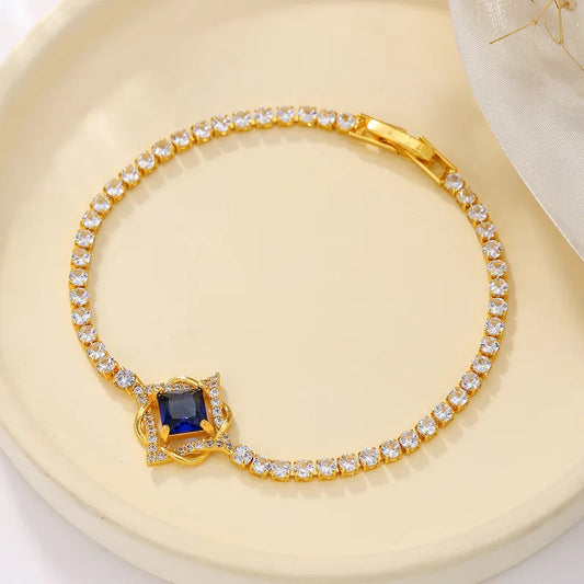 Copper 18K Gold Plated Simple Style Classic Style Plating Inlay Solid Color Zircon Bracelets