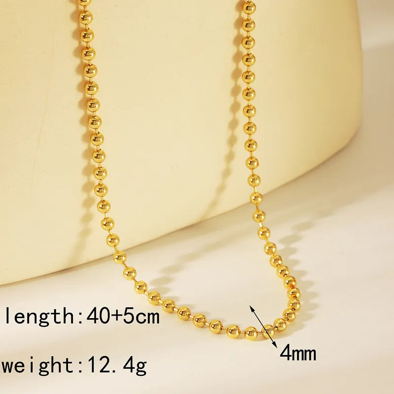 Copper 18K Gold Plated Simple Style Plating Solid Color Necklace