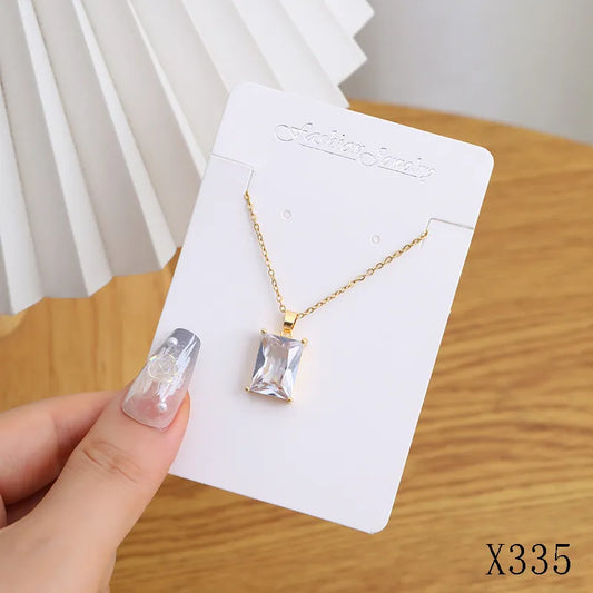 Copper Inlay Geometric Heart Shape Flower Zircon Pendant Necklace