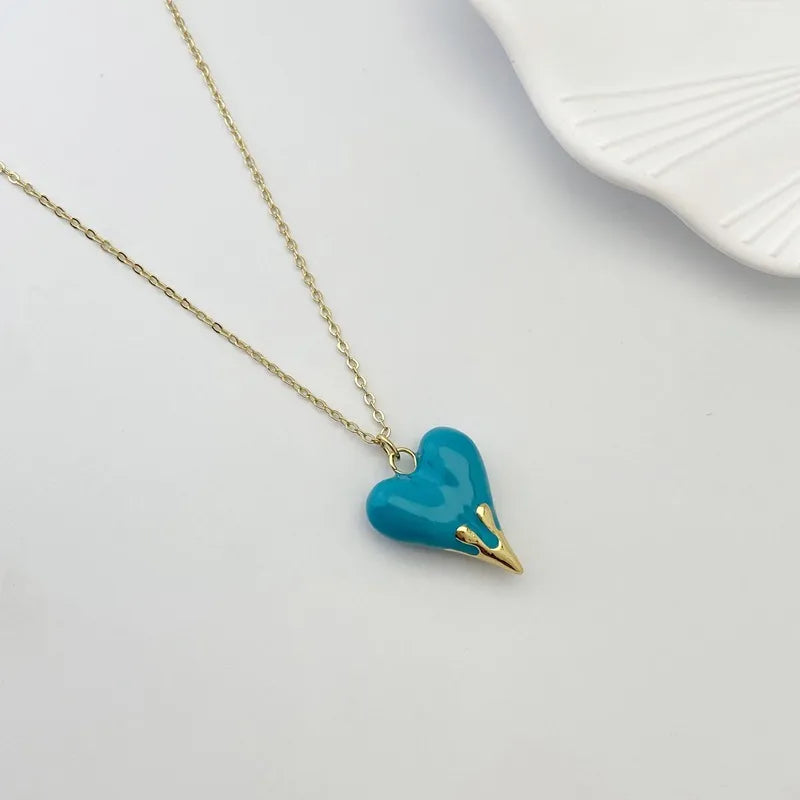 Copper Plating Heart Shape Pendant Necklace