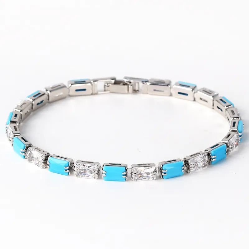 Copper Simple Style Inlay Round Zircon Bracelets