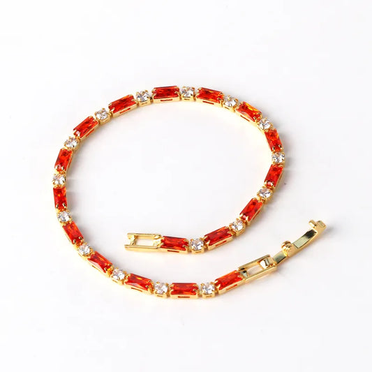 Copper Simple Style Inlay Round Zircon Bracelets