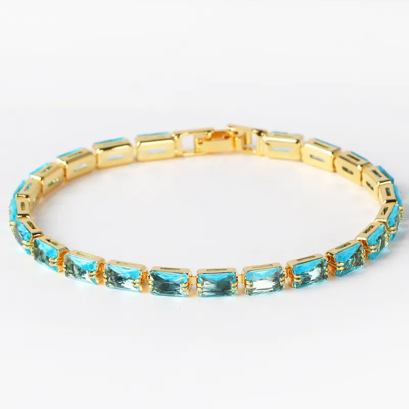 Copper Simple Style Inlay Round Zircon Bracelets