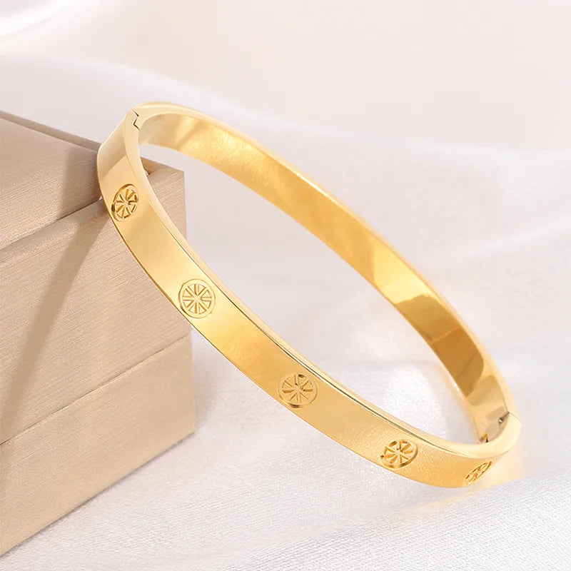 Elegant Classic Style Solid Color 304 Stainless Steel Bangle In Bulk