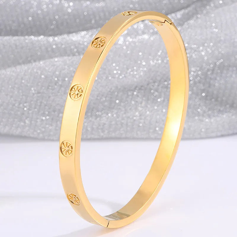 Elegant Classic Style Solid Color 304 Stainless Steel Bangle In Bulk