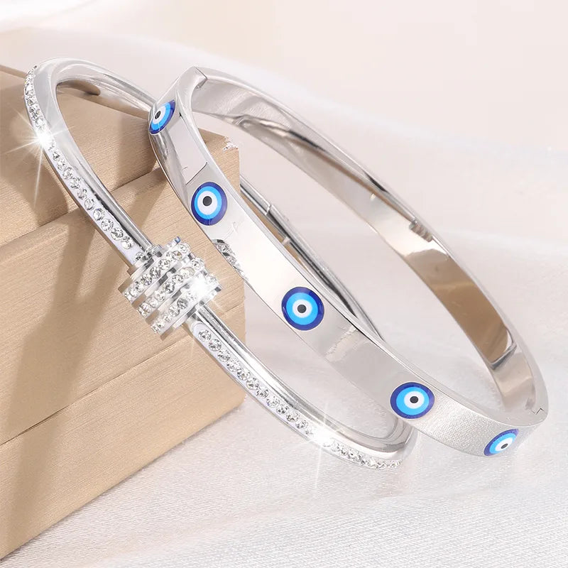 Elegant French Style Classic Style Eye 304 Stainless Steel Bangle In Bulk